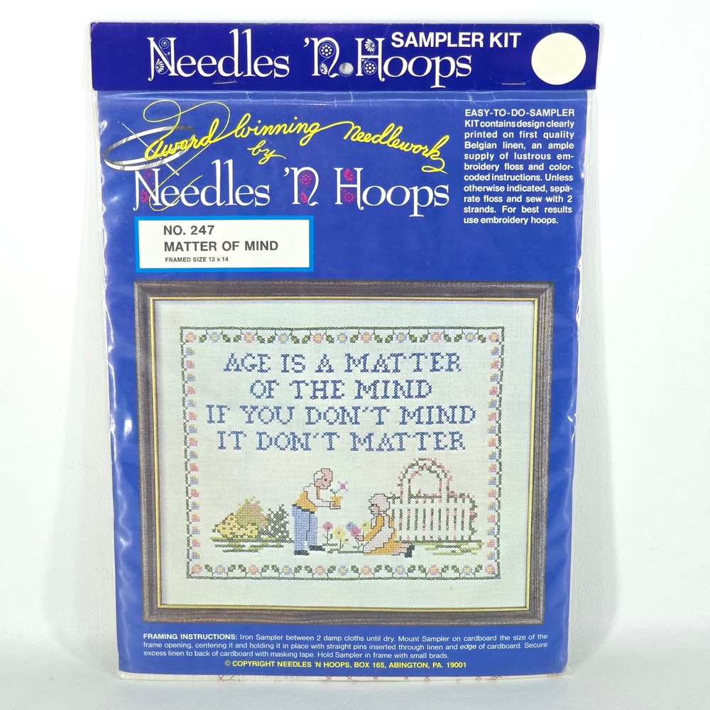 Needles N Hoops 247‎ Matter of Mind Cross Stitch Sampler Kit Cottage Cabincore